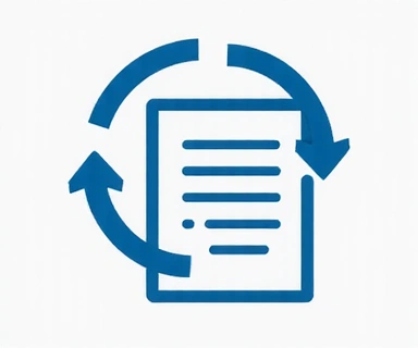 Icono de actualización con flechas circulares y un documento